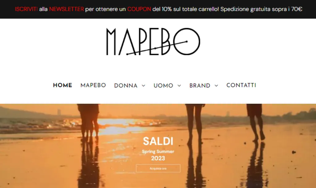 Ecommerce Mapebo: schermata presente nel case study Italiaonline